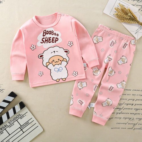 Kinderpyjama, schaap met "BaaBaa Sheep" op roze shirt