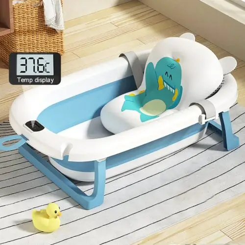 Vouwbaar Babybad met Kussen en Thermometer