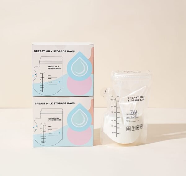 Moedermelk-Koeltas-6 100% BPA-vrije moedermelk bewaarzak van PET en PES met ritssluiting.